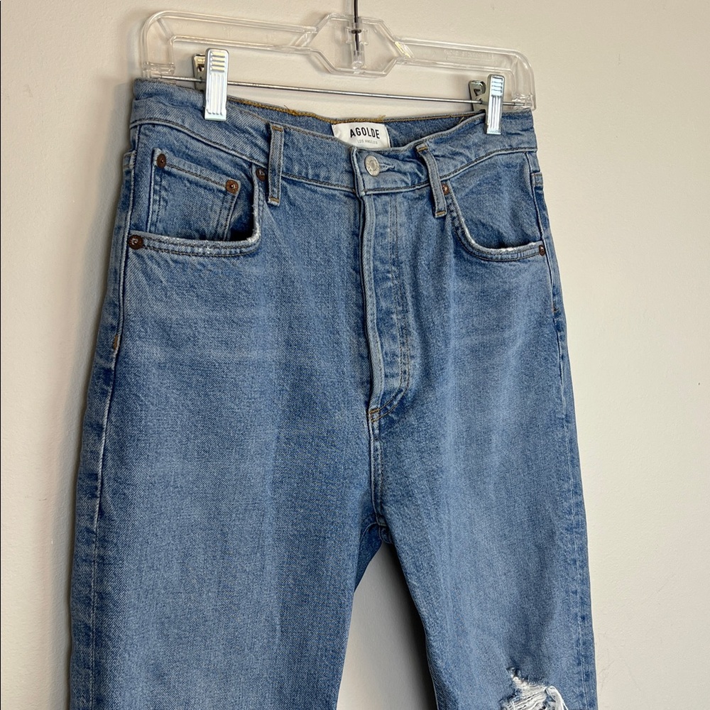 AGOLDE “Riley” jeans Straight Crop High Rise
Button Fly Womens 29 Distressed - Picture 3 of 16